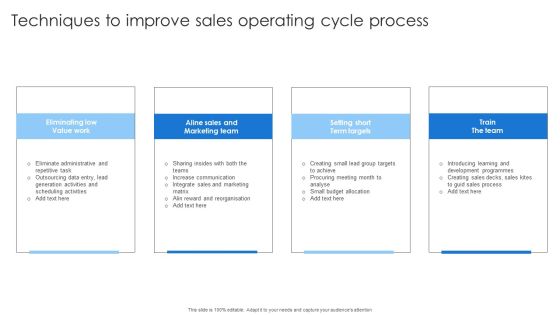 Techniques To Improve Sales Operating Cycle Process Professional PDF Techniques To Improve Sales Operating Cycle Process Professional PDF