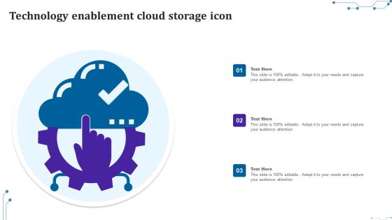 Technology Enablement Cloud Storage Icon Inspiration PDF