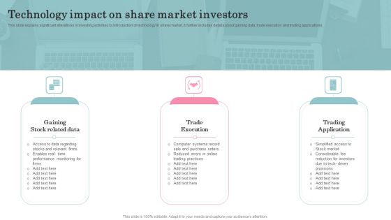 Technology Impact On Share Market Investors Brochure PDF
