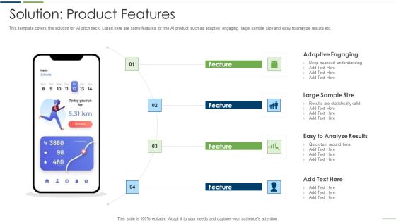 Technology Investor Financing Pitch Deck Solution Product Features Introduction PDF