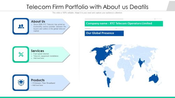 Telecom Firm Portfolio With About Us Deatils Ppt Summary PDF Telecom Firm Portfolio With About Us Deatils Ppt Summary PDF
