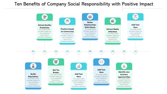 Ten Benefits Of Company Social Responsibility With Positive Impact Ppt PowerPoint Presentation Clipart PDF Ten Benefits Of Company Social Responsibility With Positive Impact Ppt PowerPoint Presentation Clipart PDF