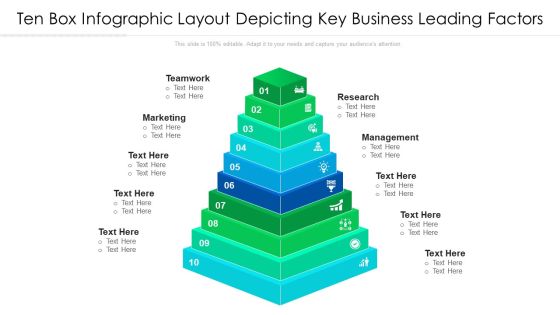 Ten Box Infographic Layout Depicting Key Business Leading Factors Ppt PowerPoint Presentation File Gallery PDF