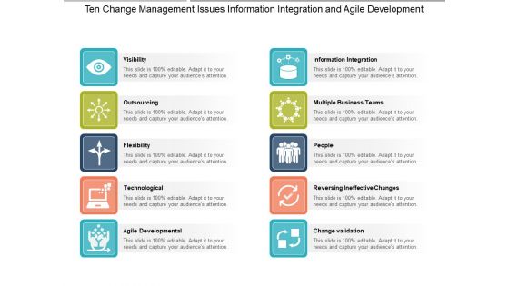 Ten Change Management Issues Information Integration And Agile Development Ppt PowerPoint Presentation Pictures Icons Ten Change Management Issues Information Integration And Agile Development Ppt PowerPoint Presentation Pictures Icons