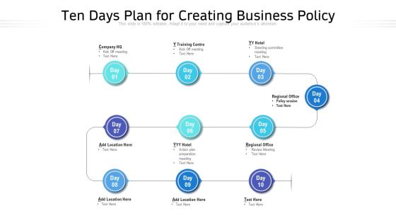 Ten Days Plan For Creating Business Policy Ppt PowerPoint Presentation Gallery Slide PDF Ten Days Plan For Creating Business Policy Ppt PowerPoint Presentation Gallery Slide PDF