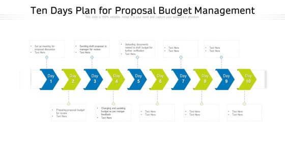 Ten Days Plan For Proposal Budget Management Ppt PowerPoint Presentation File Slides PDF Ten Days Plan For Proposal Budget Management Ppt PowerPoint Presentation File Slides PDF
