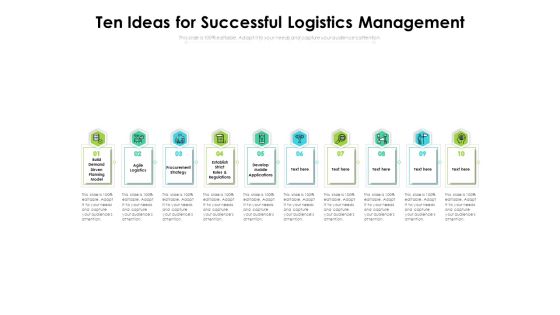 Ten Ideas For Successful Logistics Management Ppt PowerPoint Presentation Model Templates PDF