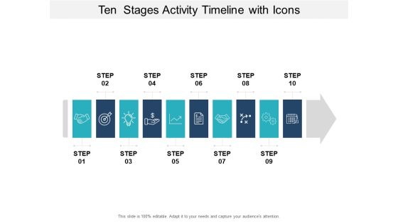 Ten Stages Activity Timeline With Icons Ppt PowerPoint Presentation Portfolio Graphics Template