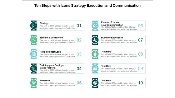 ten steps with icons strategy execution and communication ppt powerpoint presentation inspiration visual aids ten steps with icons strategy execution and communication ppt powerpoint presentation inspiration visual aids