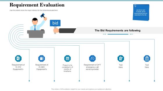 Tender Assessment Requirement Evaluation Ppt File Format Ideas PDF
