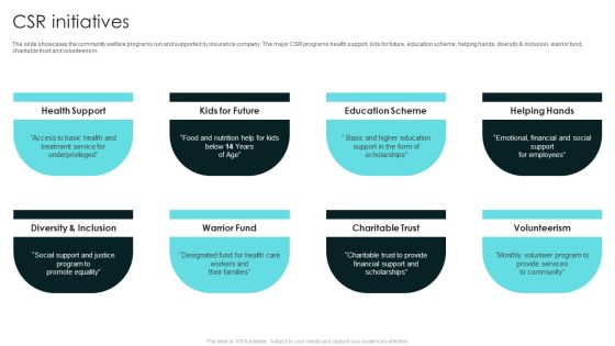 Term Life And General Insurance Company Profile CSR Initiatives Mockup PDF Term Life And General Insurance Company Profile CSR Initiatives Mockup PDF