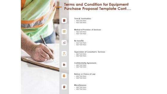Terms And Condition For Equipment Purchase Proposal Template Cont Ppt Pictures Professional PDF