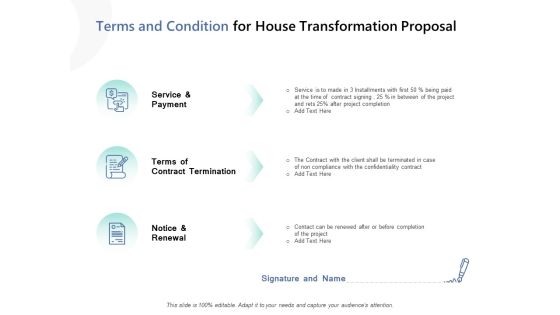 Terms And Condition For House Transformation Proposal Ppt PowerPoint Presentation Inspiration Examples