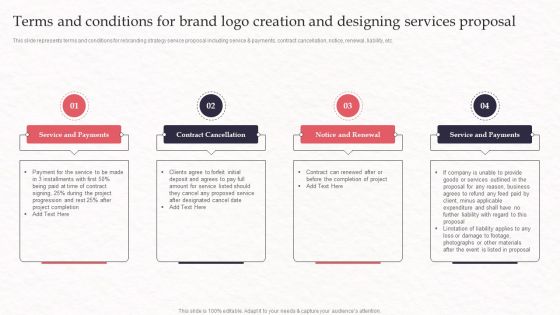 Terms And Conditions For Brand Logo Creation And Designing Services Proposal Topics PDF Terms And Conditions For Brand Logo Creation And Designing Services Proposal Topics PDF