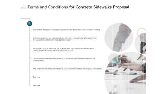 Terms And Conditions For Concrete Sidewalks Proposal Ppt PowerPoint Presentation Infographic Template Graphics Design