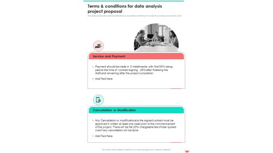 Terms And Conditions For Data Analysis Project Proposal One Pager Sample Example Document Terms And Conditions For Data Analysis Project Proposal One Pager Sample Example Document