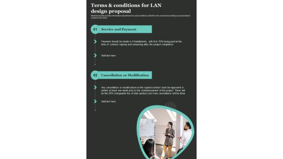Terms And Conditions For LAN Design Proposal One Pager Sample Example Document Terms And Conditions For LAN Design Proposal One Pager Sample Example Document