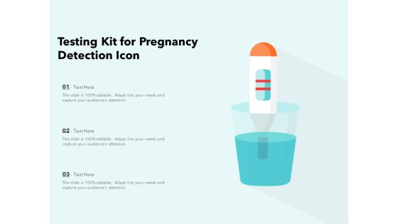 Testing Kit For Pregnancy Detection Icon Ppt PowerPoint Presentation File Icons PDF