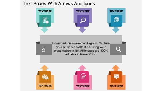 Text Boxes With Arrows And Icons Powerpoint Template