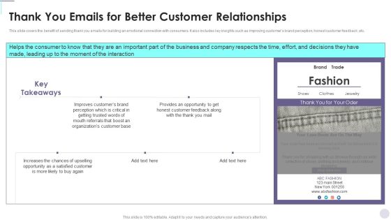 Thank You Emails For Better Customer Relationships Consumer Contact Point Guide Clipart PDF