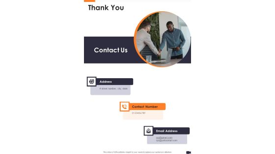 Thank You Video Making Service Proposal One Pager Sample Example Document Thank You Video Making Service Proposal One Pager Sample Example Document