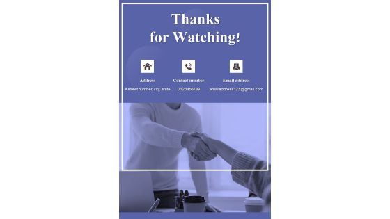 Thanks For Watching Big Analytics Project Proposal One Pager Sample Example Document Thanks For Watching Big Analytics Project Proposal One Pager Sample Example Document