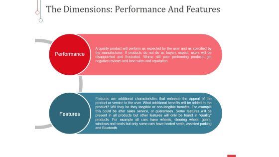 The Dimensions Performance And Features Ppt PowerPoint Presentation Pictures Visuals The Dimensions Performance And Features Ppt PowerPoint Presentation Pictures Visuals
