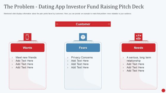 The Problem Dating App Investor Fund Raising Pitch Deck Topics PDF The Problem Dating App Investor Fund Raising Pitch Deck Topics PDF