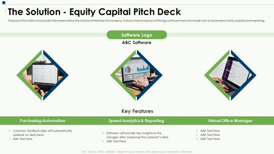 The Solution Equity Capital Pitch Deck Ppt Inspiration Design Ideas PDF The Solution Equity Capital Pitch Deck Ppt Inspiration Design Ideas PDF