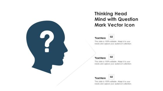 Thinking Head Mind With Question Mark Vector Icon Ppt PowerPoint Presentation Gallery Icon PDF