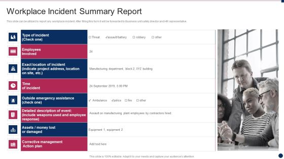 Threat Management At Workplace Incident Summary Report Ideas PDF Threat Management At Workplace Incident Summary Report Ideas PDF