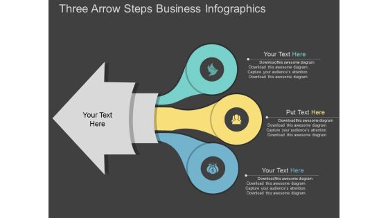 Three Arrow Steps Business Infographics Powerpoint Template
