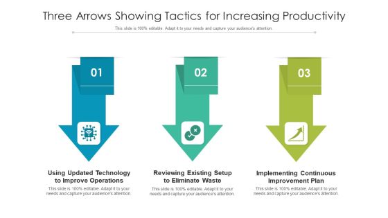 Three Arrows Showing Tactics For Increasing Productivity Ppt PowerPoint Presentation File Gallery PDF Three Arrows Showing Tactics For Increasing Productivity Ppt PowerPoint Presentation File Gallery PDF