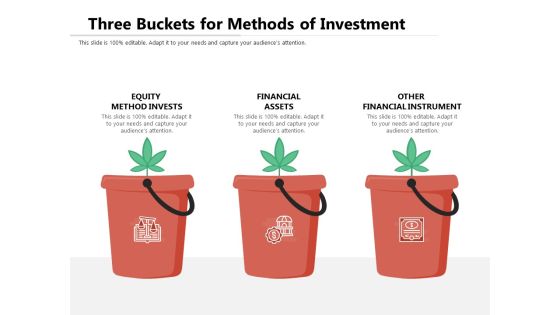 Three Buckets For Methods Of Investment Ppt PowerPoint Presentation Gallery Background PDF Three Buckets For Methods Of Investment Ppt PowerPoint Presentation Gallery Background PDF