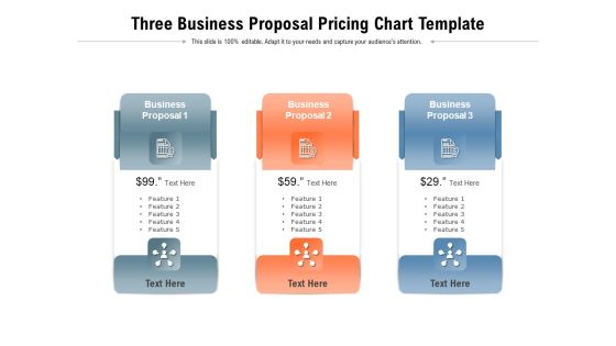 Three Business Proposal Pricing Chart Template Ppt PowerPoint Presentation Icon Skills PDF