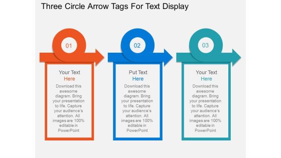 Three Circle Arrow Tags For Text Display Powerpoint Templates Three Circle Arrow Tags For Text Display Powerpoint Templates