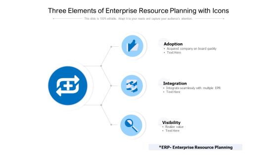 Three Elements Of Enterprise Resource Planning With Icons Ppt PowerPoint Presentation Layouts Icons Three Elements Of Enterprise Resource Planning With Icons Ppt PowerPoint Presentation Layouts Icons