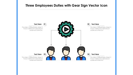 Three Employees Duties With Gear Sign Vector Icon Ppt PowerPoint Presentation File Diagrams PDF Three Employees Duties With Gear Sign Vector Icon Ppt PowerPoint Presentation File Diagrams PDF