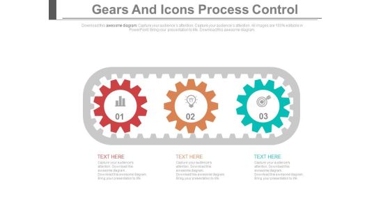 Three Gears Steps For Innovative Process Powerpoint Template