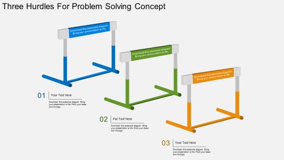 Three Hurdles For Problem Solving Concept Powerpoint Template Three Hurdles For Problem Solving Concept Powerpoint Template