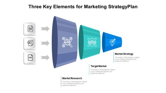 Three Key Elements For Marketing Strategy Ppt PowerPoint Presentation Portfolio Example File PDF