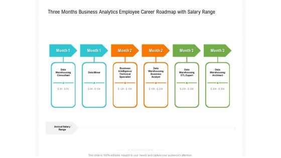 Three Months Business Analytics Employee Career Roadmap With Salary Range Information Three Months Business Analytics Employee Career Roadmap With Salary Range Information