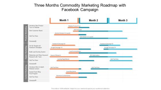 Three Months Commodity Marketing Roadmap With Facebook Campaign Portrait Three Months Commodity Marketing Roadmap With Facebook Campaign Portrait