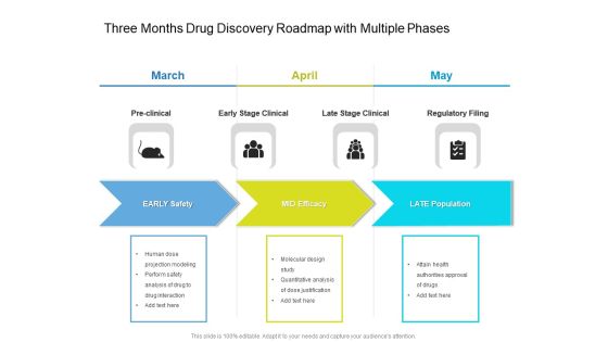 Three Months Drug Discovery Roadmap With Multiple Phases Demonstration Three Months Drug Discovery Roadmap With Multiple Phases Demonstration
