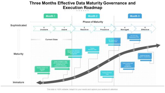 Three Months Effective Data Maturity Governance And Execution Roadmap Themes Three Months Effective Data Maturity Governance And Execution Roadmap Themes