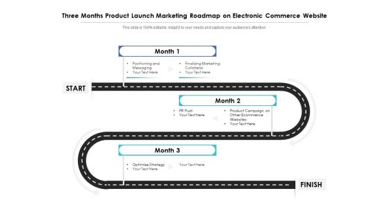 Three Months Product Launch Marketing Roadmap On Electronic Commerce Website Topics Three Months Product Launch Marketing Roadmap On Electronic Commerce Website Topics