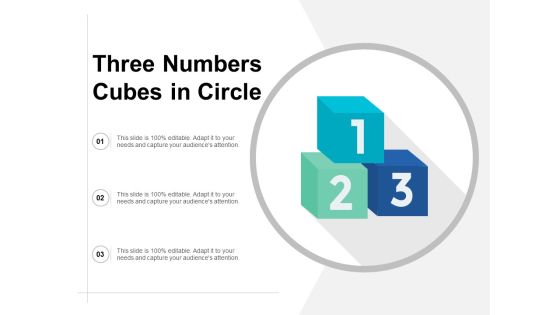Three Numbers Cubes In Circle Ppt PowerPoint Presentation Professional Slide