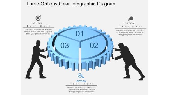 Three Options Gear Infographic Diagram Powerpoint Template Three Options Gear Infographic Diagram Powerpoint Template