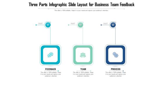 Three Parts Infographic Slide Layout For Business Team Feedback Ppt PowerPoint Presentation Gallery Introduction PDF