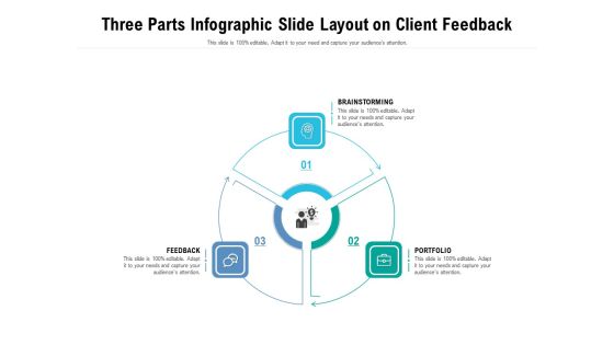 Three Parts Infographic Slide Layout On Client Feedback Ppt PowerPoint Presentation File Gridlines PDF Three Parts Infographic Slide Layout On Client Feedback Ppt PowerPoint Presentation File Gridlines PDF